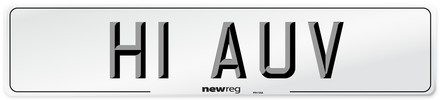 H1 AUV Number Plate from New Reg